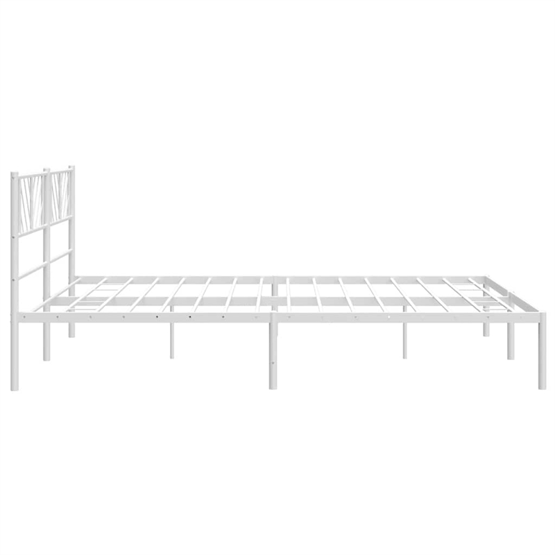 vidaXL Powder-Coated Steel King/Double Bed Frame in White