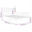 vidaXL Rectangular Modern Steel Twin Bed Frame Bed Frame in White