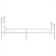 vidaXL Powder-Coated Steel Single Metal Bed Frame in White