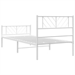 vidaXL Powder-Coated Steel Single Metal Bed Frame in White