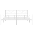 vidaXL Metal 76 x 80 Powder-Coated Steel Bed Frame in White