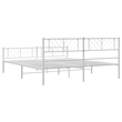 vidaXL Metal 76 x 80 Powder-Coated Steel Bed Frame in White