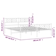 vidaXL Metal 76 x 80 Powder-Coated Steel Bed Frame in White