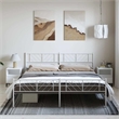 vidaXL Metal 76 x 80 Powder-Coated Steel Bed Frame in White