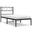 vidaXL Powder-Coated Steel Single Metal Bed Frame in Black