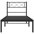 vidaXL Powder-Coated Steel Single Metal Bed Frame in Black