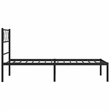 vidaXL Powder-Coated Steel Single Metal Bed Frame in Black