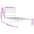 vidaXL Powder-Coated Steel Single Metal Bed Frame in Black