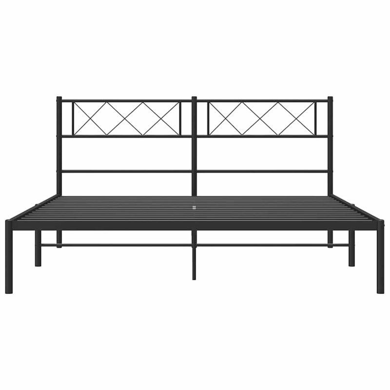 vidaXL 53 x 74.8 Metal Bed Frame in Black