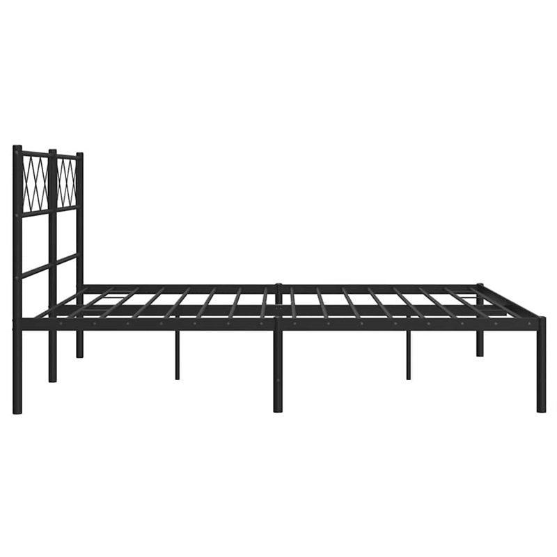 vidaXL 53 x 74.8 Metal Bed Frame in Black