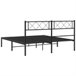 vidaXL 53 x 74.8 Metal Bed Frame in Black