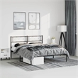 vidaXL 53 x 74.8 Metal Bed Frame in Black