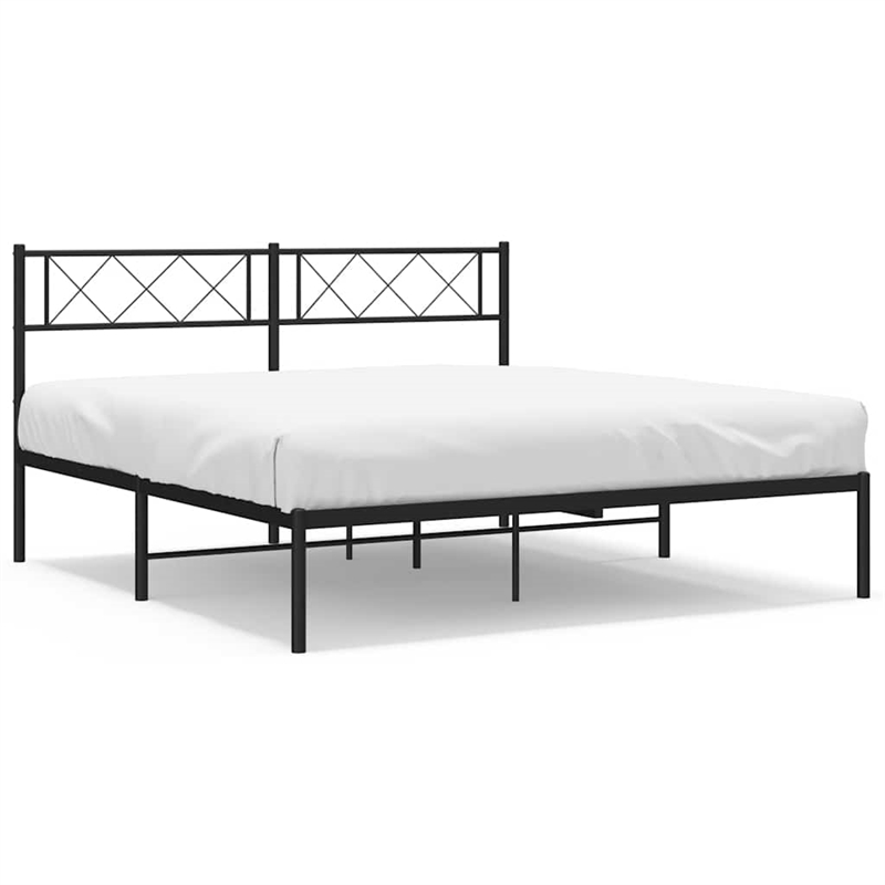 vidaXL Engineered Wood King Bed Frame in Black