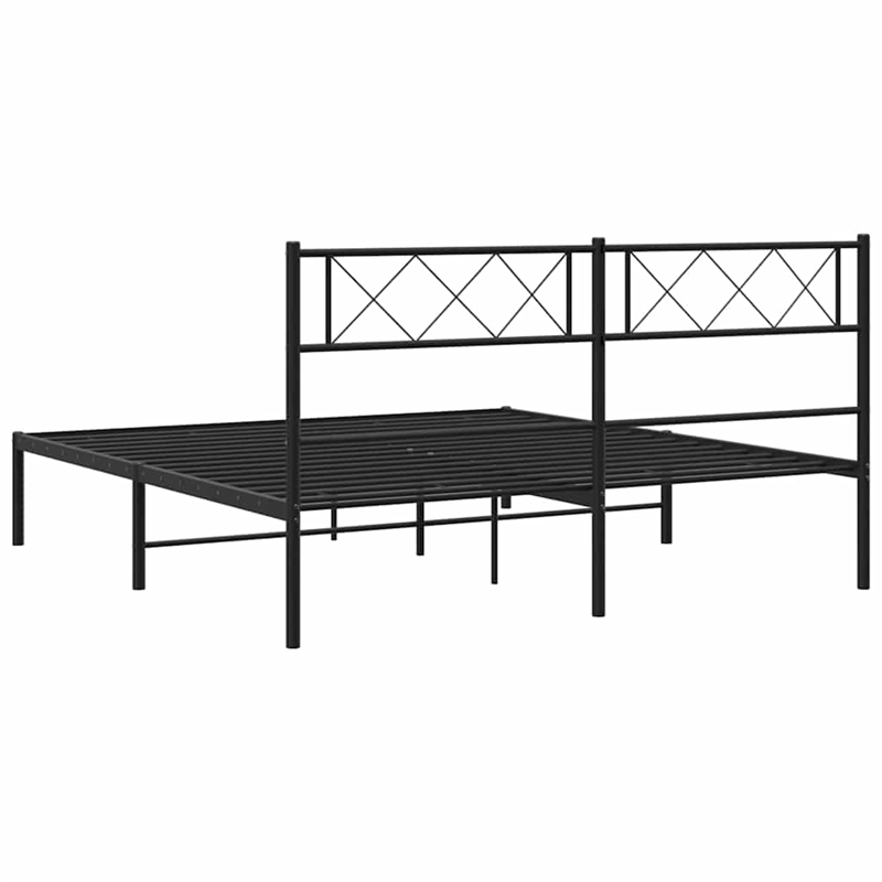 vidaXL Engineered Wood King Bed Frame in Black