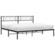 vidaXL Rectangular Powder-Coated Steel Full Bed Frame in Black