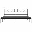 vidaXL Rectangular Powder-Coated Steel Full Bed Frame in Black