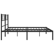 vidaXL Rectangular Powder-Coated Steel Full Bed Frame in Black