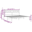 vidaXL Rectangular Powder-Coated Steel Full Bed Frame in Black