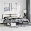 vidaXL Rectangular Powder-Coated Steel Full Bed Frame in Black