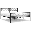 vidaXL Powder-Coated Steel Full/Double Bed Frame in Black