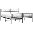 vidaXL Powder-Coated Steel Full/Double Bed Frame in Black