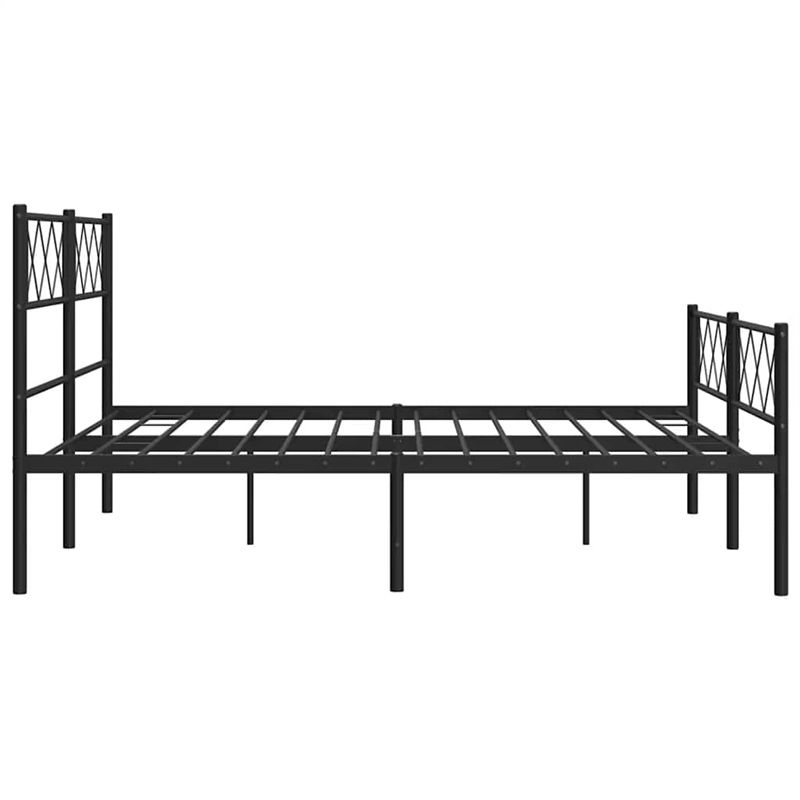vidaXL Powder-Coated Steel Full/Double Bed Frame in Black