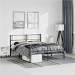 vidaXL Powder-Coated Steel Full/Double Bed Frame in Black