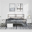 vidaXL Powder-Coated Steel King Bed Frame in Black