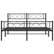 vidaXL Powder-Coated Steel King Bed Frame in Black