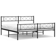 vidaXL 76 X 80 Black Powder-Coated Stee Bed Frame in Black