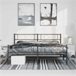vidaXL 76 X 80 Black Powder-Coated Stee Bed Frame in Black