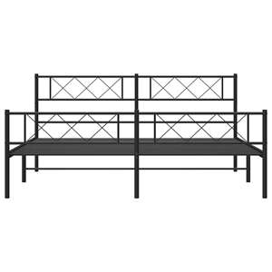 vidaXL 76 X 80 Black Powder-Coated Stee Bed Frame in Black