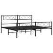 vidaXL 76 X 80 Black Powder-Coated Stee Bed Frame in Black