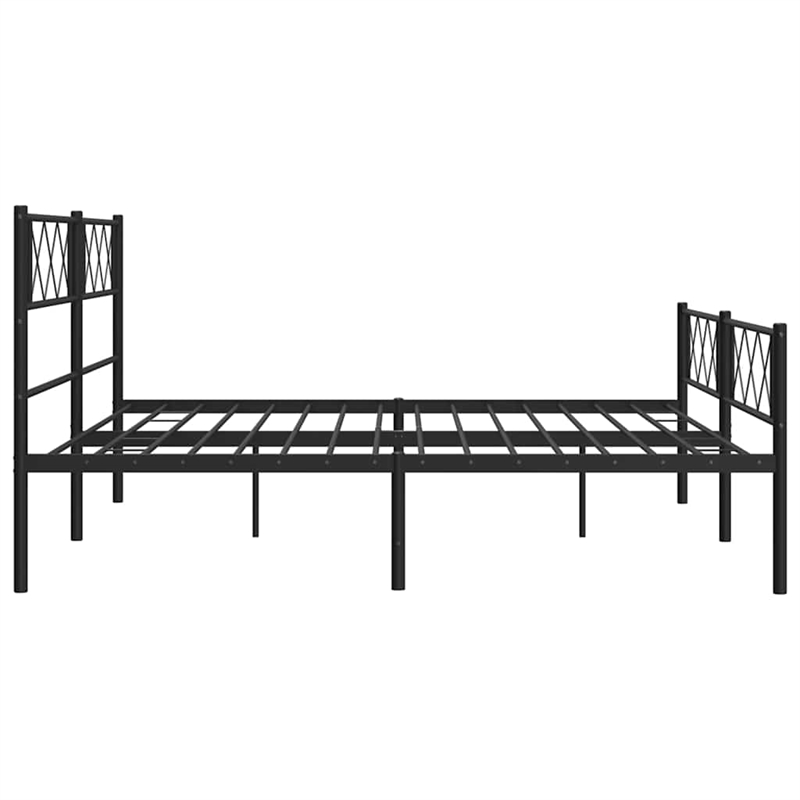 vidaXL 76 X 80 Black Powder-Coated Stee Bed Frame in Black