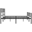vidaXL 76 X 80 Black Powder-Coated Stee Bed Frame in Black