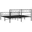 vidaXL 76 X 80 Black Powder-Coated Stee Bed Frame in Black