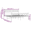 vidaXL 76 X 80 Black Powder-Coated Stee Bed Frame in Black