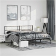 vidaXL 76 X 80 Black Powder-Coated Stee Bed Frame in Black