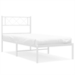 vidaXL Powder-Coated Steel Single Metal Bed Frame in White