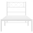 vidaXL Powder-Coated Steel Single Metal Bed Frame in White