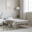vidaXL Powder-Coated Steel Single Metal Bed Frame in White