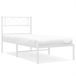 vidaXL Rectangular Powder-Coated Steel Twin Bed Frame in White