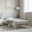 vidaXL Rectangular Powder-Coated Steel Twin Bed Frame in White