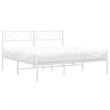 vidaXL 53.1 x 74.8 Metal Bed Frame in White