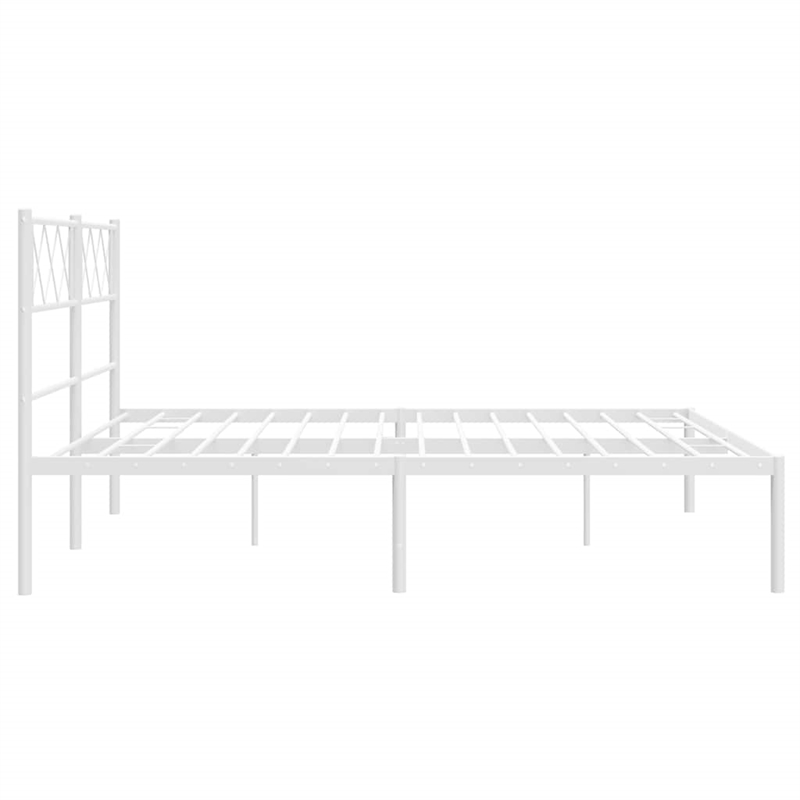 vidaXL Powder-Coated Steel King Size Bed Frame in White