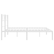 vidaXL Powder-Coated Steel King Size Bed Frame in White
