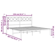 vidaXL Powder-Coated Steel King Size Bed Frame in White
