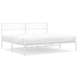 vidaXL 72 x 82.9 Black Powder-Coated Stee Bed Frame in White