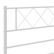 vidaXL Rectangular Powder-Coated Steel Full Bed Frame in White