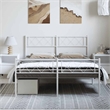vidaXL Powder-Coated Steel King Size Bed Frame in White